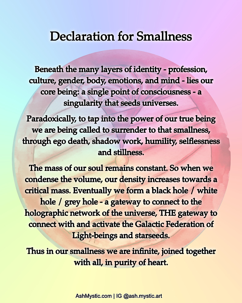 declaration for smallness meditation
